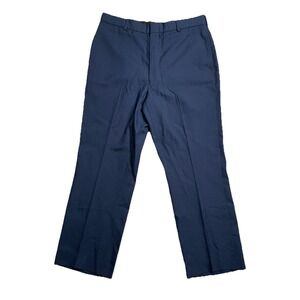 Defense Logistics Agency Dress Pants Men's 35R Blue Uniform Pleated Trousers